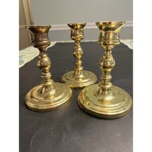 Baldwin Brass 4” Console Candlestick Holders 3pc